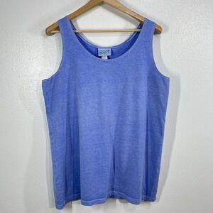 Vintage Fresh Produce‎ Made in USA Tank Top XL Blue Soft Cotton Boutique